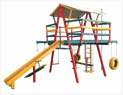 playground grande de madeira colorido
