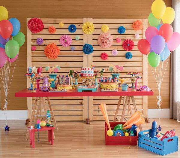 Mesa de doces de festa infantil