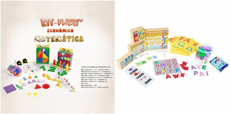 Kit de brinquedos para o ensino da matemática